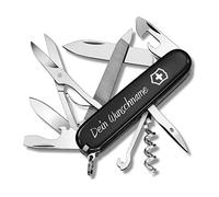 Victorinox Navaja de bolsillo Mountaineer con grabado personalizado en la carcasa I Regalo para hombres y mujeres I para cumpleaños I Navaja suiza personalizada con 18 funciones 1.3743