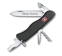 Victorinox Navaja de bolsillo Picnic con grabado personalizado en la hoja, regalo para hombres y mujeres, para cumpleaños, navaja suiza personalizable con 11 funciones 0.8353