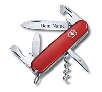 Victorinox Navaja Espartano con Petición Grabado en La Hoja I Regalo para Hombres Mujer I para Cumpleaños I Suiza Navaja Personalizada con 12 Funciones 1.3603 - Rojo, 84x23x13mm