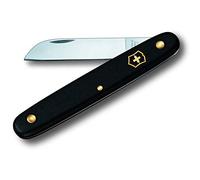 Victorinox Navaja para flores, Cuchillo jardinería, Profesionales, Hoja recta, negro