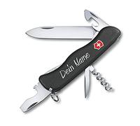 Victorinox Navaja Picknicker con Petición Presión en La Cáscara I Regalo para Hombres Mujer I para Cumpleaños I Suiza Navaja Personalizada con 11 Funciones 0.8353 - Negro, 111x31x16 mm
