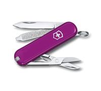 Victorinox Navaja Suiza Classic SD, 7 Funciones, Hoja Pequeña y Tijeras | Herramienta EDC para uso diario y camping con lima de uñas, pinzas y anilla. Compacta de 58 mm en color Uva, Swiss Made