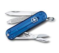 Victorinox Navaja Suiza Classic SD, 7 Funciones, Tijeras, Lima, Azul | Herramienta EDC para senderismo con hoja pequeña, pinzas y anilla. Medidas 58 x 18 x 9 mm, ABS/Cellidor. Hecho en Suiza