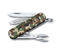 Victorinox Navaja Suiza Classic SD Camuflaje, 7 Funciones, Cuchillo | Compacta con 7 funciones, hoja pequeña, tijeras y lima para uso diario y camping. Medidas 58 x 18 mm. Hecha en Suiza