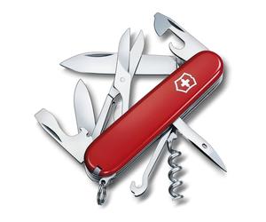 Victorinox Navaja Suiza Climber con 14 Funciones y Tijeras - Roja | Herramienta compacta para montañismo y senderismo con sacacorchos, hoja de 59 mm y gancho multiuso. Swiss Made.
