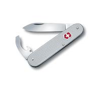Victorinox Navaja suiza de bolsillo Bantam, pequeña, 5 funciones, Hecha en Suiza, multiherramienta con hoja, abrelatas, destornillador, color plata