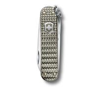 Victorinox Navaja suiza de bolsillo Classic Precious Alox, 5 funciones, multiherramienta con tijeras, destornillador, llavero, incl. estuche de regalo, gris infinito