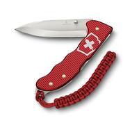 Victorinox Navaja suiza de bolsillo Hunter Evoke Alox, navaja plegable outdoor, 5 funciones, incl. hoja de 10 cm y colgante de paracord, rojo