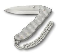 Victorinox Navaja suiza de bolsillo Hunter Evoke Alox, navaja plegable outdoor, 5 funciones, incl. hoja de 10 cm y colgante de paracord, color plata