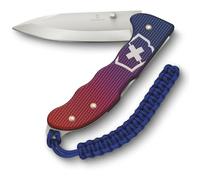 Victorinox Navaja suiza de bolsillo Hunter Evoke Alox, navaja plegable outdoor, 5 funciones, incl. hoja de 10 cm y colgante de paracord, azul/rojo