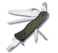VICTORINOX Navaja suiza de bolsillo Trailfinder, grande, 10 funciones, multiherramienta con hoja para una mano, abrelatas, destornillador, verde/negro