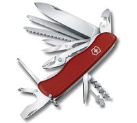 VICTORINOX Navaja suiza de bolsillo Work Champ, 21 funciones, multiherramienta con hoja bloqueable, alicate, sierra para metal, rojo
