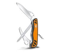 Victorinox Navaja Suiza Hunter XT Grip, Multiusos de Caza, 6 Funciones | Sierra para madera y hoja de eviscerar bloqueable para apertura a una mano. Mango ergonomico de 111 mm, Naranja, Suiza