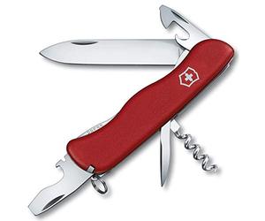 Victorinox Navaja Suiza Picknicker, Navaja de Bolsillo, 11 Funciones, Roja | Hoja grande bloqueable y abrebotellas para picnic, camping y outdoor, 111 mm, mango ergonómico, Swiss Made
