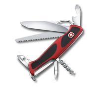 Victorinox Navaja Suiza Ranger 79 M Grip, Multiuso con 12 Funciones, Rojo | Navaja de bolsillo con hoja de apertura a una mano, sierra para madera, pelacables y 130 mm de largo. Swiss Made.