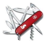 Victorinox Angler, Navaja Multiuso Suiza, Cuchillo bolsillo, Regalo, 19 Funciones, Hoja grande, Disolvente para pesca, Rojo