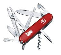 Victorinox Angler, Navaja Multiuso Suiza, Cuchillo bolsillo, Regalo, 19 Funciones, Hoja grande, Disolvente para pesca, Rojo