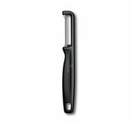 Victorinox Pelador Iota, pelador para verduras, frutas, filo serrado, doble filo, extra afilado, Swiss Made, negro