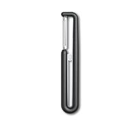 Victorinox Pelador Nova-I Recto para Frutas y Verduras, Acero Inoxidable | Pelador universal de doble filo extra afilado con mango de Tritan negro, ideal para piezas redondas. Swiss Made