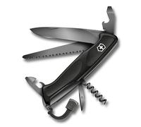 Victorinox Ranger Grip 55 Onyx Black, Navaja de 130 mm con 12 funciones, incluyendo hoja con bloqueo y sierra para madera, de color negro