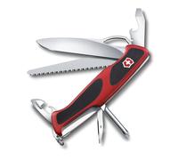 Victorinox Ranger Grip 78, Navaja suiza, Multiherramienta, 12 funciones, hoja bloqueable con una mano, abrebotellas, Rojo/Negro