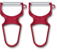 Victorinox RAPID - Pelador para zurdos y diestros (hoja de péndulo, mango de plástico resistente, corte recto, extraafilado) (Paquete de 2)