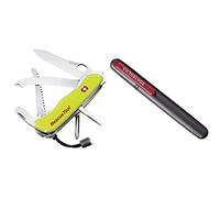 Victorinox Rescue Tool Navaja con 15 funciones, incluyendo sierra cortavidrio y rompecristales, de color amarillo fluorescente