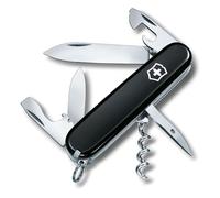 Victorinox Spartan Navaja Suiza Multiusos, 12 Funciones, Navaja de Bolsillo | Herramienta EDC para camping y uso diario con hoja grande, sacacorchos y abrelatas. Medidas 91 mm, color negro. Swiss Made