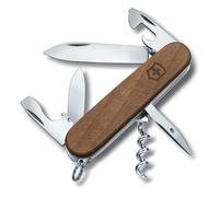 Victorinox Spartan Wood Navaja Suiza, Cuchillo de Bolsillo, 10 Funciones | Navaja multiuso de madera de nogal para camping y outdoor con sacacorchos, abrelatas y destornillador. Swiss Made
