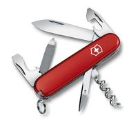 Victorinox Sportsman, Navaja Multiuso Suiza, Cuchillo bolsillo, Regalo, 13 Funciones, Hoja grande, Abrelatas