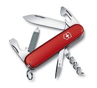 Victorinox Sportsman Navaja Suiza Multiuso de Bolsillo, 13 Funciones, Roja | Herramienta ideal para deporte y outdoor con lima de uñas, sacacorchos y hoja grande. Medidas 84 mm. Hecha en Suiza