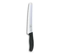 Victorinox Swiss Classic, cortapastas profesional, hoja extra afilada, filo dentado, 22 cm, mango de plástico, acero inoxidable, negro