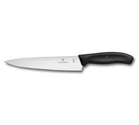 Victorinox Swiss Classic, Cuchillo de trinchar profesional, hoja extra afilada, afilado recto, 19 cm, mango de plástico, acero inoxidable, Negro