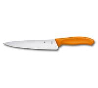 Victorinox Swiss Classic, cuchillo profesional para trinchar, hoja extra afilada, afilado recto, 19 cm, mango de plástico, acero inoxidable, naranja