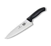 Victorinox Swiss Classic, cuchillo de trinchar profesional, hoja extra afilada, afilado recto, 20 cm, mango de plástico, acero inoxidable, negro