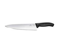 Victorinox Swiss Classic, cuchillo de trinchar profesional, hoja extra afilada, afilado recto, 25 cm, mango de plástico, acero inoxidable, negro
