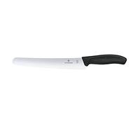 Victorinox Swiss Classic Cuchillo para pan con filo dentado, redondo, fabricado en acero inoxidable, apto para el lavavajillas y de color negro