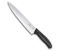 Victorinox Swiss Classic, cuchillo profesional para trinchar, hoja extra afilada, afilado recto, 22 cm, mango de plástico, acero inoxidable, negro