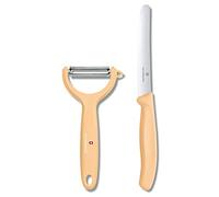 Victorinox Swiss Classic - Juego de 2 cuchillos para verduras y pelador, color naranja claro