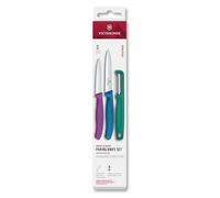 Victorinox Swiss Classic Juego de cuchillos con pelador, cuchillo para pelar y cuchillo para tomates, Juego de 3 piezas, Hoja extra afilada, Color
