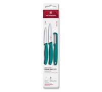 Victorinox Swiss Classic Juego de cuchillos con pelador, cuchillo para pelar y cuchillo para tomates, Juego de 3 piezas, Hoja extra afilada, Verde