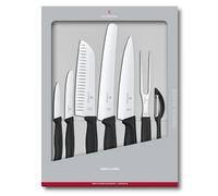 Victorinox Swiss Classic, Juego de cuchillos de cocina profesionales, 7 piezas, negro