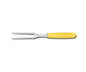 Victorinox Swiss Classic, Tenedor profesional para trinchar, Hoja extra afilada, 15 cm, Mango robusto de plástico, Acero inoxidable, amarillo