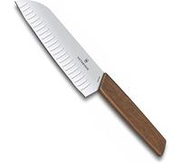 Victorinox Swiss Modern, coltello Santoku in confezione regalo, 17 cm, in legno di noce, confezione regalo