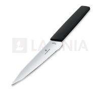 Victorinox Swiss Modern, navaja profesional de oficina, hoja extra afilada, afilado recto, 15 cm, mango de plástico, acero inoxidable, negro