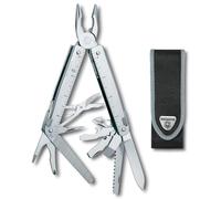 Victorinox Swiss Tool X Multiherramienta de Bolsillo con 26 Funciones | Alicates de punta fina, tijeras y sierra para metal. Ideal para reparaciones y uso EDC, 115 mm, plata, Swiss Made