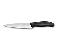 Victorinox Swissclassic, Cuchillo de Cocina, Filo Normal, 15 cm, Negro, Blister