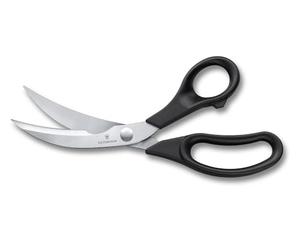 Victorinox Tijeras Profesionales para Aves, Tijeras para Mariscos, Tijeras de Cocina, 25 cm, Acero Inoxidable, Hojas Extra Afiladas, Mango de Plástico Robusto