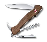 Victorinox Wine Master Navaja con 6 funciones incluyendo sacacorchos y abrebotellas, madera de nogal