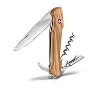 Victorinox Wine Master Navaja Suiza Sommelier con Madera de Olivo, 6 Usos | Herramienta de bolsillo con sacacorchos y cortador de cápsulas para vino y picnic, 130 mm, hecha en Suiza
